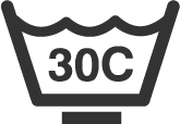 Washable at 30&deg; icon