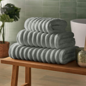 Silentnight Ribbed Cotton Towels | Grey - 6 Pack