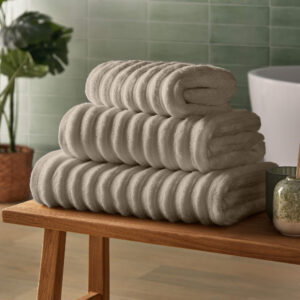 Silentnight Ribbed Cotton Towels | Natural - 6 Pack
