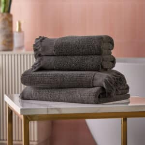 Cosmo Living Textured Towels | Charcoal - 4 Pack