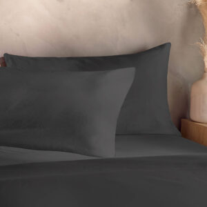 Silentnight Washed Cotton Rich Charcoal Pillowcase Pair