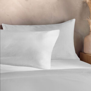 Silentnight Washed Cotton Rich White Pillowcase Pair