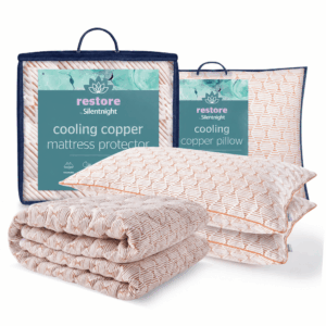 Silentnight Restore Cooling Copper Extra Full Mattress Protector and Pillow Pair Bundle