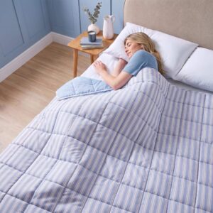 Silentnight Restore Cooling Weighted Blanket Adults 6.8 KG Pinstripe