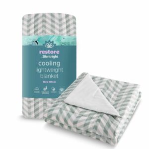 Silentnight Restore Cooling Lightweight Blanket, Duck Egg Chevron